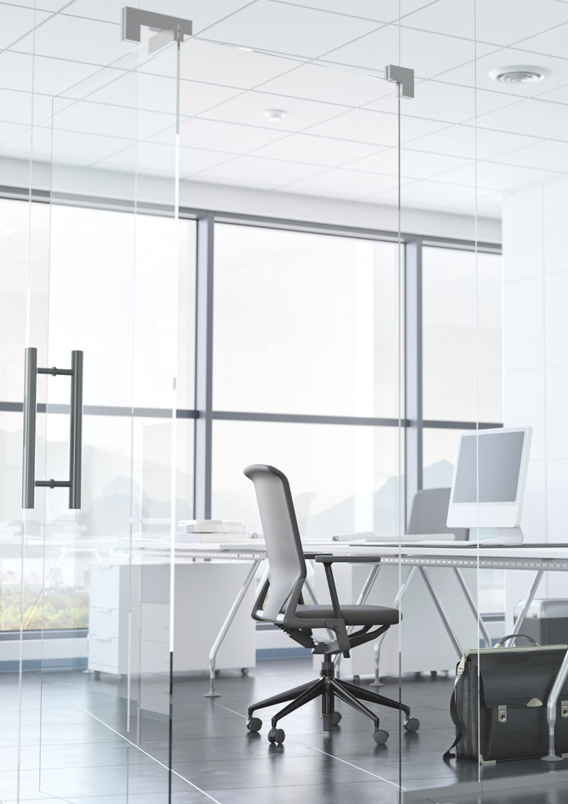 Modern office with glass walls
